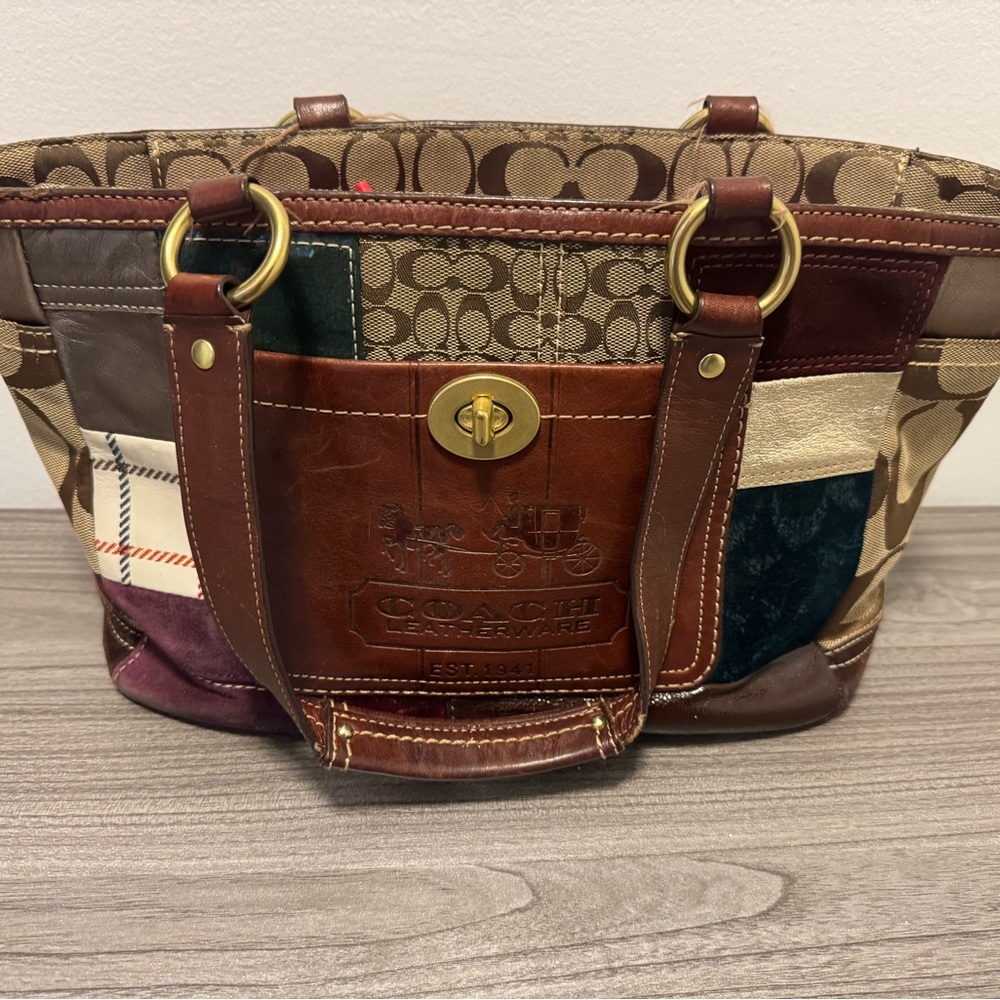 Coach Vintage Patchwork Leather Tote Bag - Multicolor